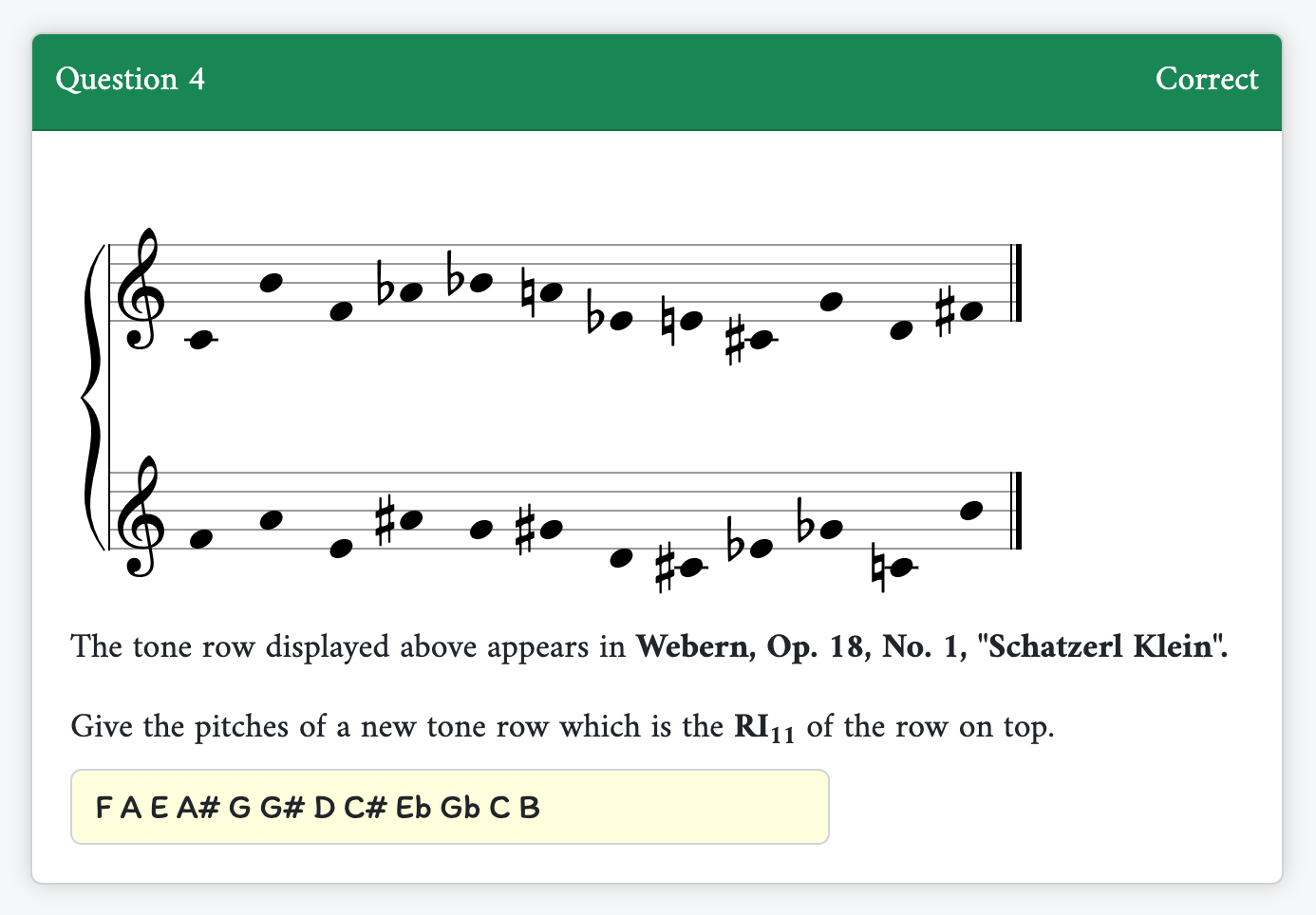 Tone row creation